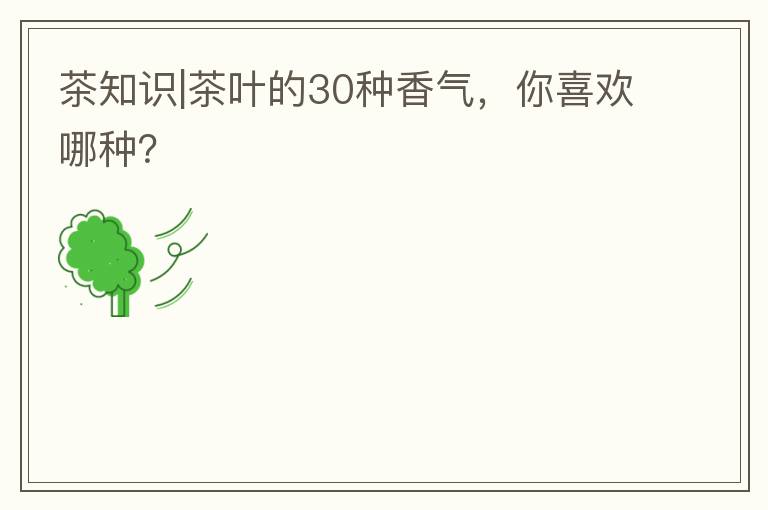 茶知识|茶叶的30种香气，你喜欢哪种？