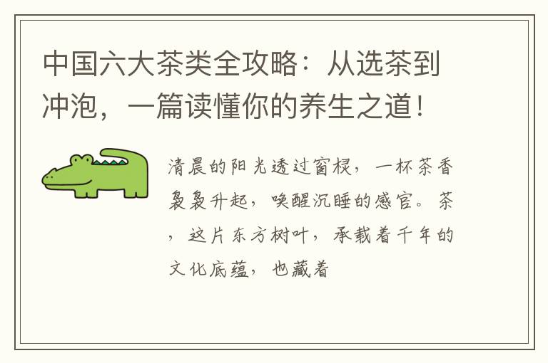中国六大茶类全攻略：从选茶到冲泡，一篇读懂你的养生之道！