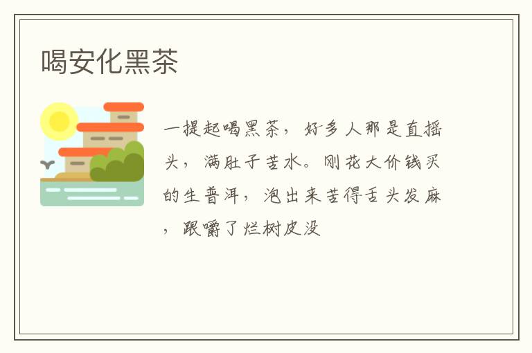 喝安化黑茶