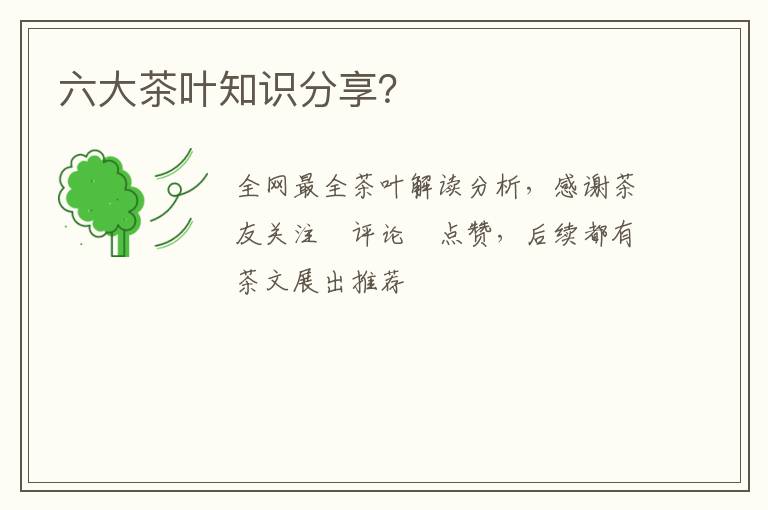 六大茶叶知识分享？