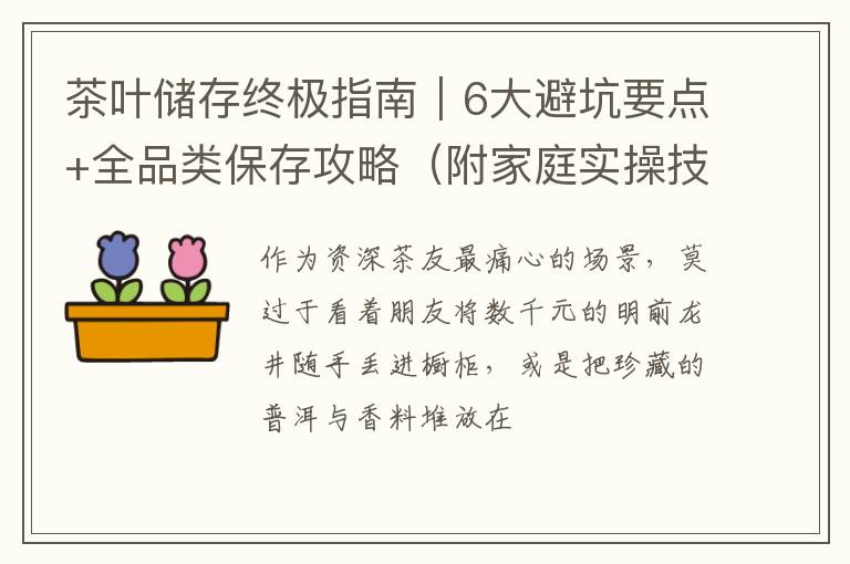 茶叶储存终极指南｜6大避坑要点+全品类保存攻略（附家庭实操技巧