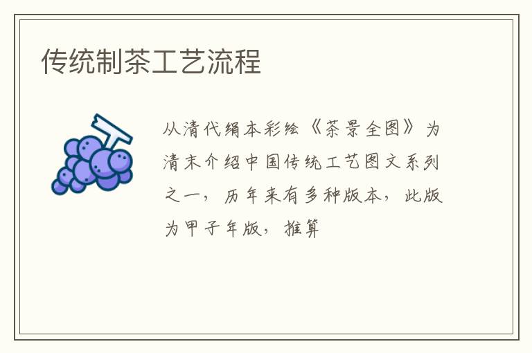 传统制茶工艺流程