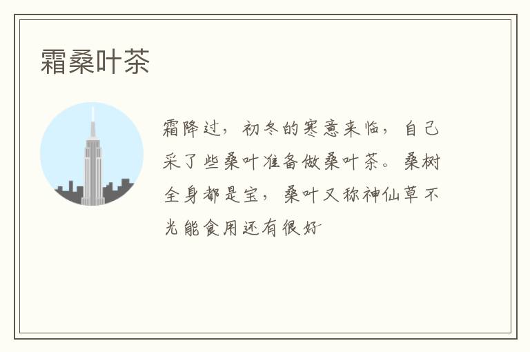 霜桑叶茶